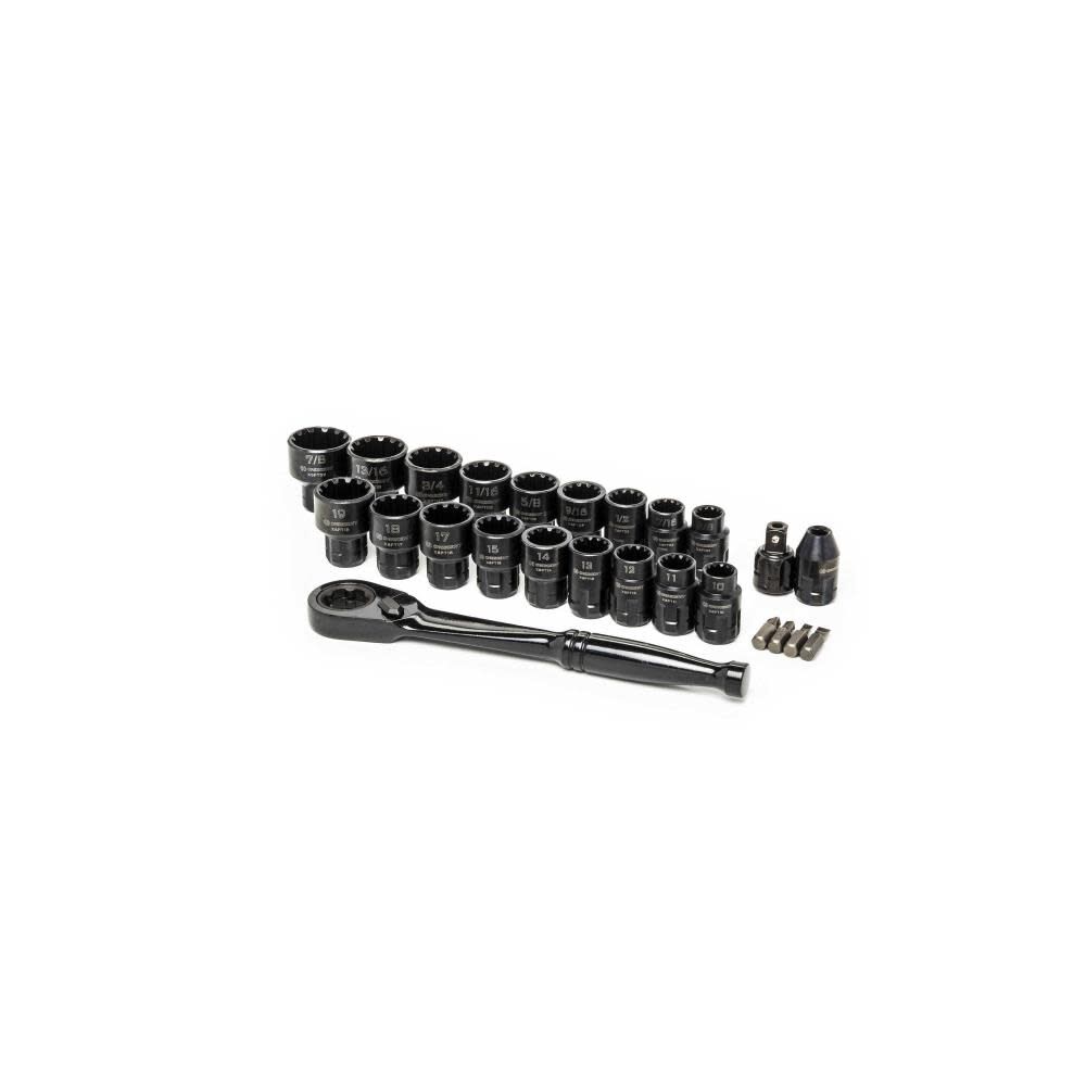 Crescent 25 Pc 3/8in Drive Pass-Thru X6 Standard Spline Mechanics Tool Set, large image number 12
