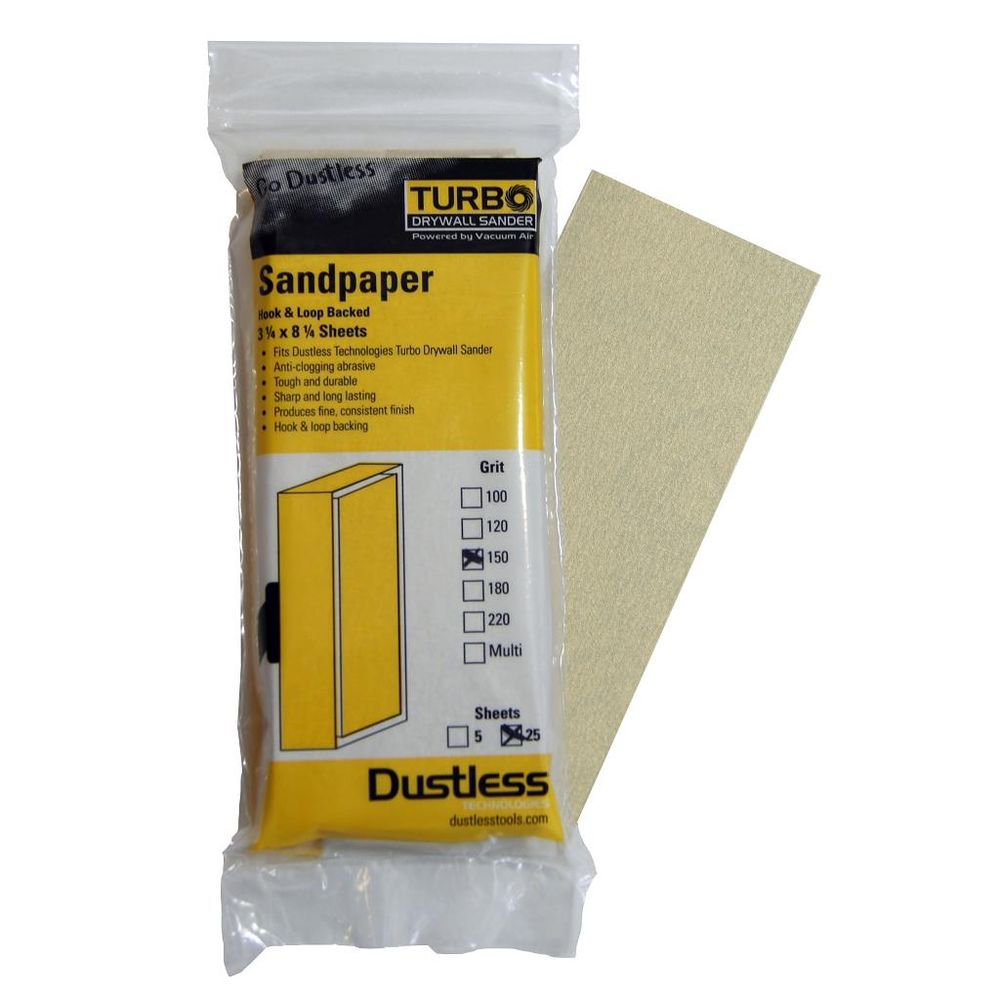 Dustless Technologies Tan 150 Grit Sandpaper For 50001 Sander - 25 Pack, large image number 2