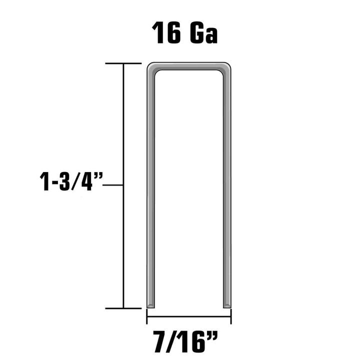 Metabo HPT 16 Gauge Galvanized Standard Crown Staples 7/16in x 1 3/4in 10000pk, large image number 2
