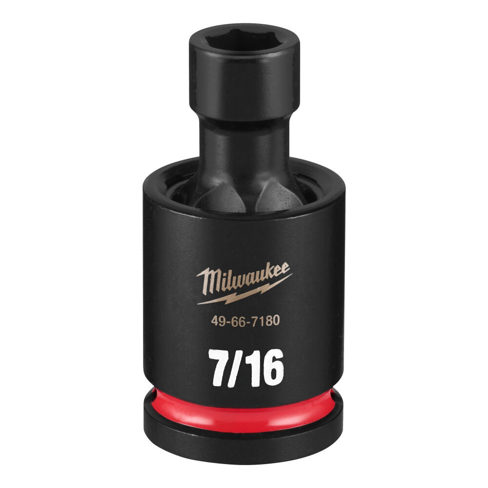 Milwaukee SHOCKWAVE Impact Duty 1/2 Inch Drive 7/16 Inch Standard Swivel Socket - 49-66-7180