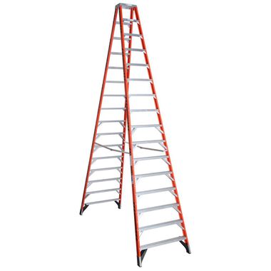 Werner 16 Ft. Type IA Fiberglass Twin Ladder, large image number 0