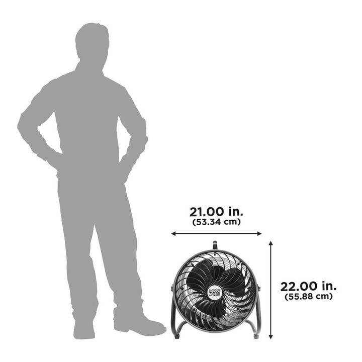 Maxx Air 16 Inch 1600 CFM 120V 3-Speed Tilting Turbo Floor Fan, large image number 10