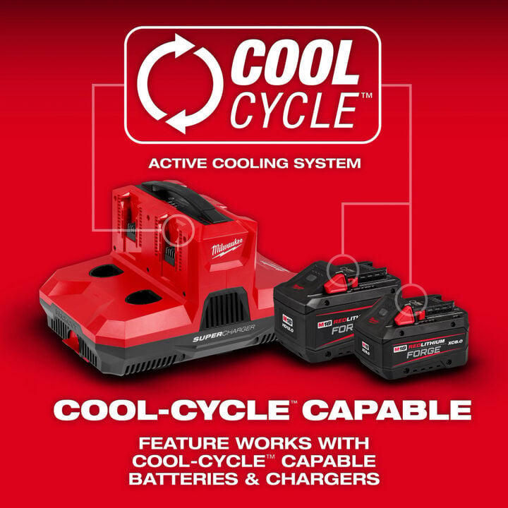 Milwaukee M18 and M12 4-Bay Super Charger with PACKOUT Compatibility, Two M18 REDLITHIUM XC 18V 5Ah Battery Packs, & Two M12 REDLITHIUM CP2.0 Batteries Bundle, large image number 7