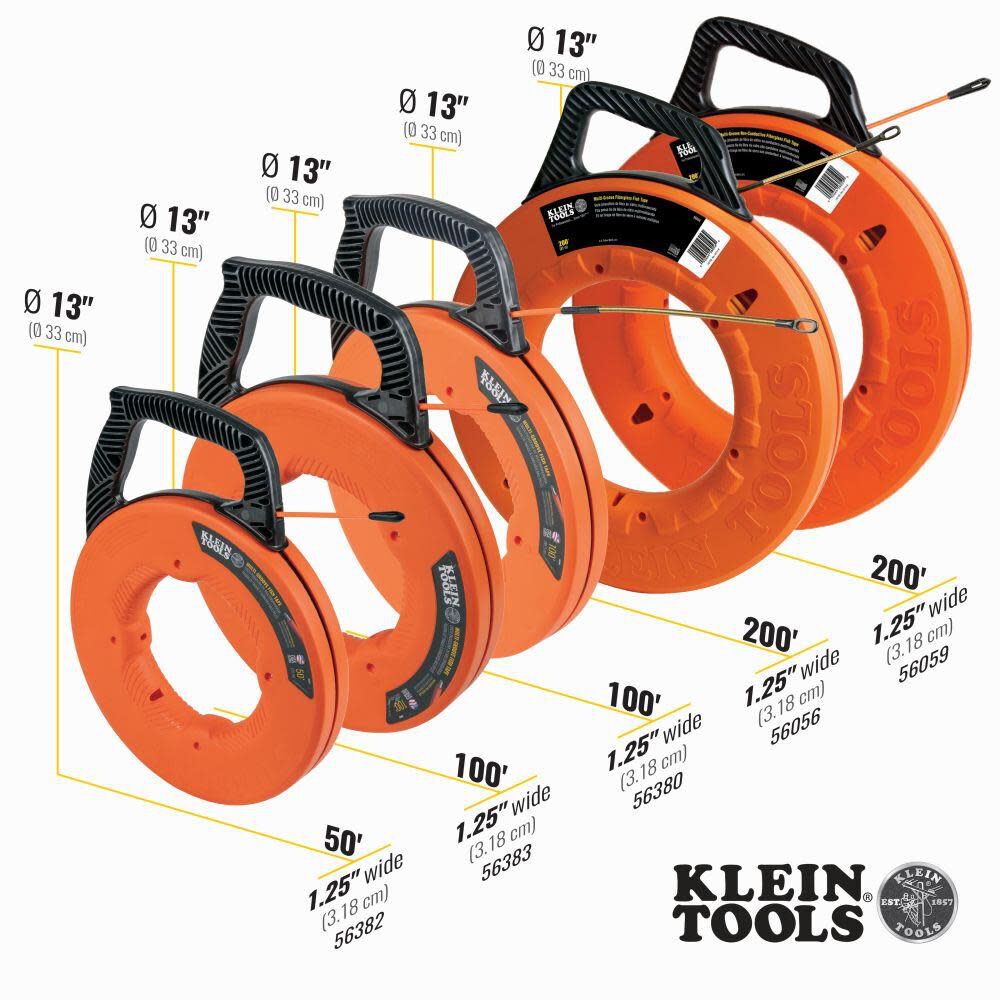 Klein Tools 100' Multi-Groove Fiberglass Fish Tape, large image number 3