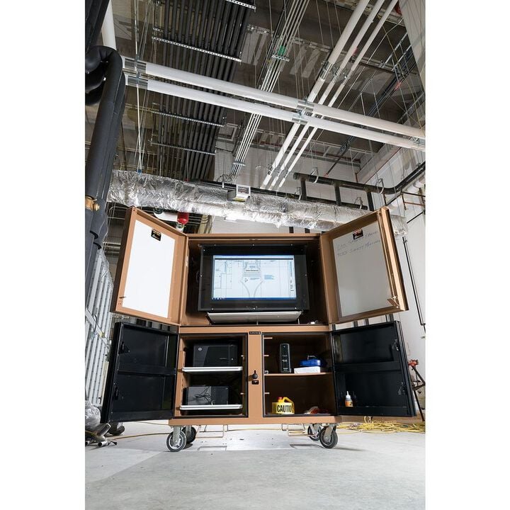 Knaack DataVault 150 Lbs Steel Mobile Digital Plan Station with 40 Inch TV Monitor & Laser Printer, large image number 12