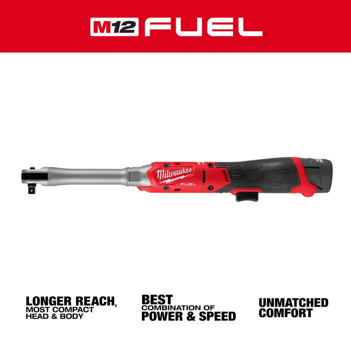 Milwaukee M12 FUEL 3/8 Inch Extended Reach Ratchet Kit, large image number 2