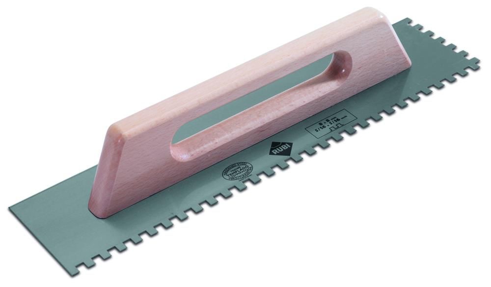 Rubi Tools Steel Notched Trowel 19 In. (48 cm.) 3/8 In. x 3/8 In. (8 x 8 mm.), large image number 1