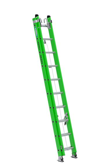 Werner AERO Extension Ladder 20' IAA FG Box Rail/Tri Rung Cable Hook V Rung