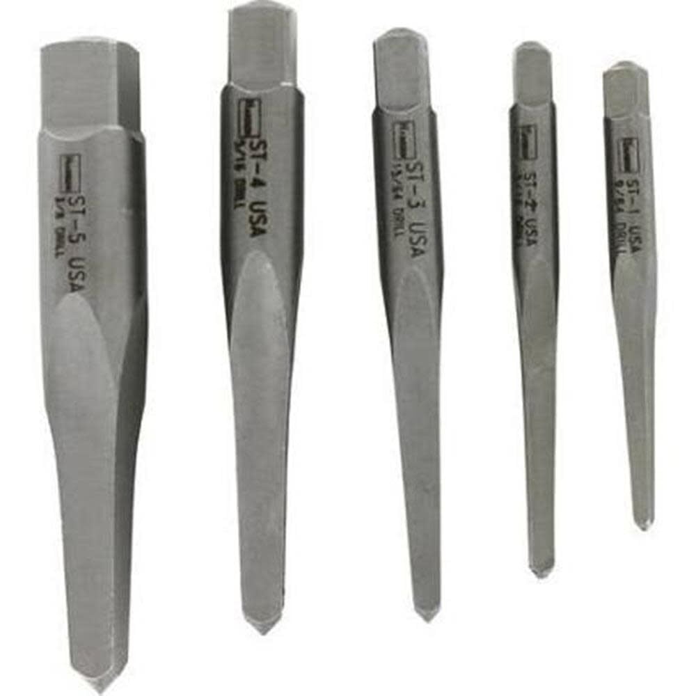Irwin 5 Pc. Straight Flute Screw Extractor Set, large image number 1