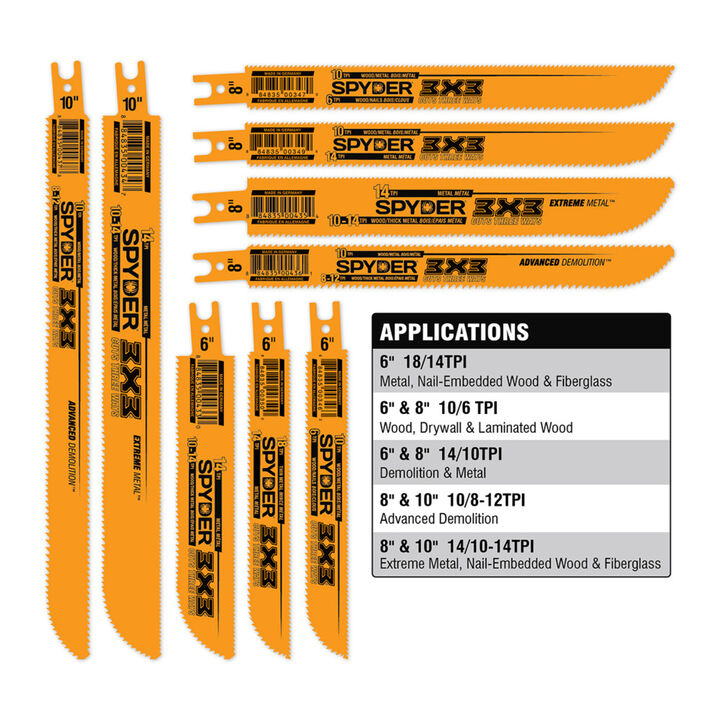 Spyder Double-Sided 6 Inch Wood and Metal Cutting Reciprocating Blade, 14/18 TPI, large image number 7