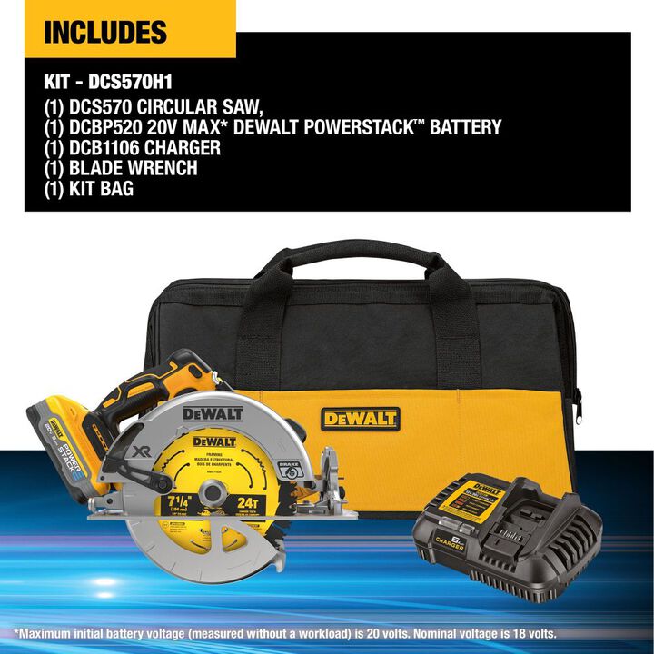 DEWALT 20V MAX XR 7 1/4in Circular Saw Kit, large image number 3