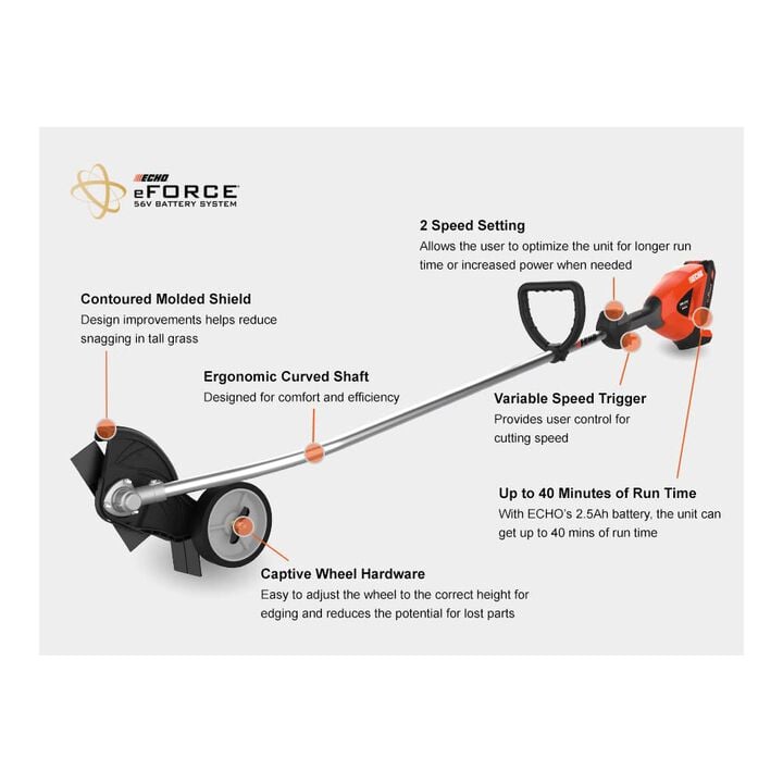 Echo eForce 56V 2.5Ah Battery-Powered Edger Kit with Battery and Charger, large image number 2