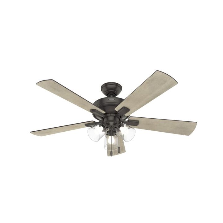 Hunter Fan Crestfield Ceiling Fan 52in Bronze Bleached Grey Pine