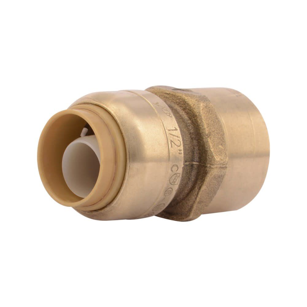 Sharkbite 1/2in FPT T x 1/2in D FPT Brass Push Female Adapter, large image number 2
