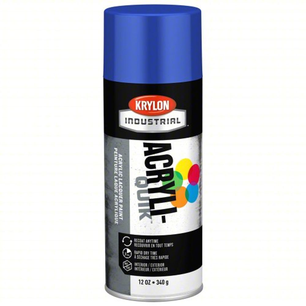 Krylon Acryli-Quik Acrylic Lacquer 12oz Gloss Sheen Safety Blue Paint, large image number 1
