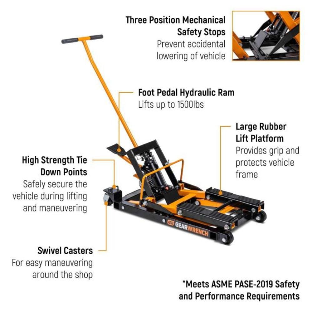 GEARWRENCH 1500 lbs ATV and Motorcycle Jack, large image number 2