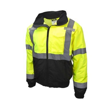 Radians Class 3 Two in One High Visibility Bomber Safety Jacket Green Black Bottom 4X