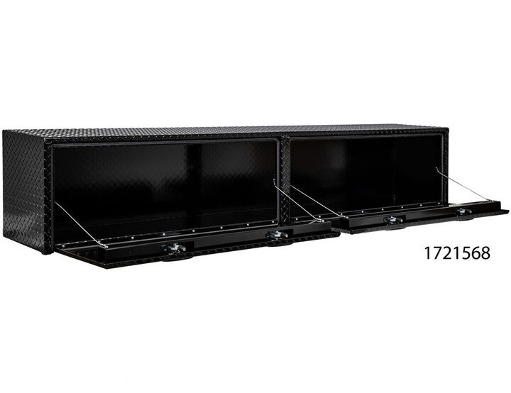 Buyers Products Company 18x16x96 Inch Gloss Black Diamond Tread Aluminum Topsider Truck Box, large image number 4