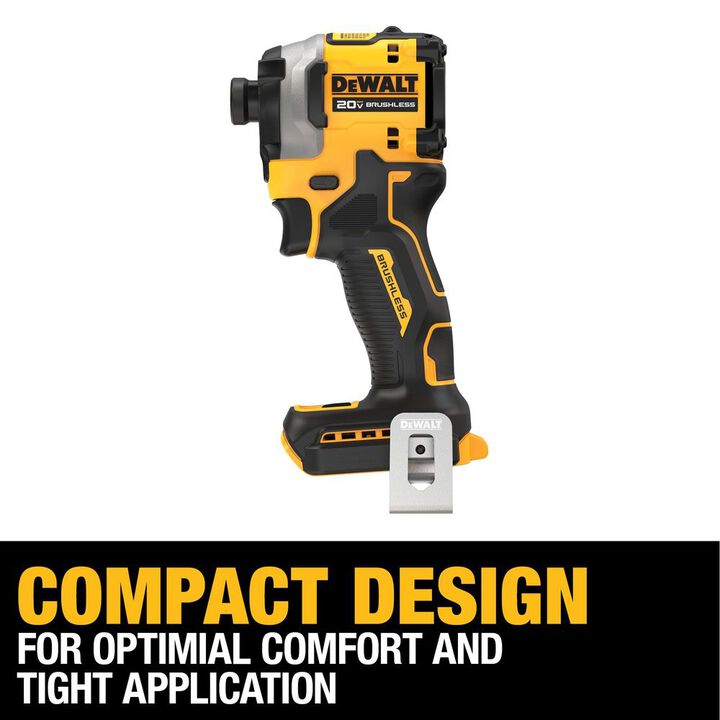 DEWALT 20V MAX ATOMIC Cordless Brushless 1/4 Inch Impact Driver & Elite Series 100pc Drill Driver Set, large image number 7