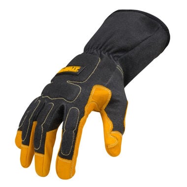 DEWALT Welding Gloves Large Black/Yellow Premium Leather MIG/TIG, large image number 0
