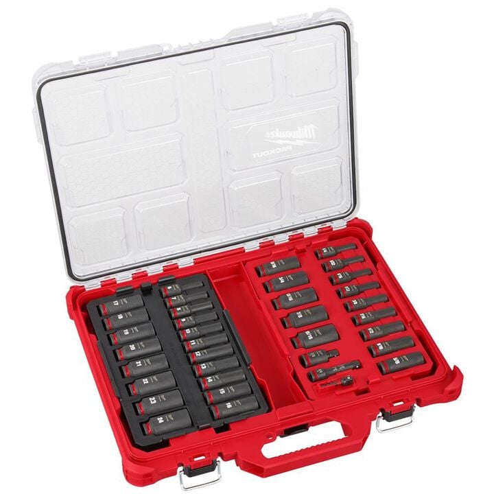 Milwaukee SHOCKWAVE Impact Duty Socket 3/8 Dr 36pc SAE/MM PACKOUT Set, large image number 0