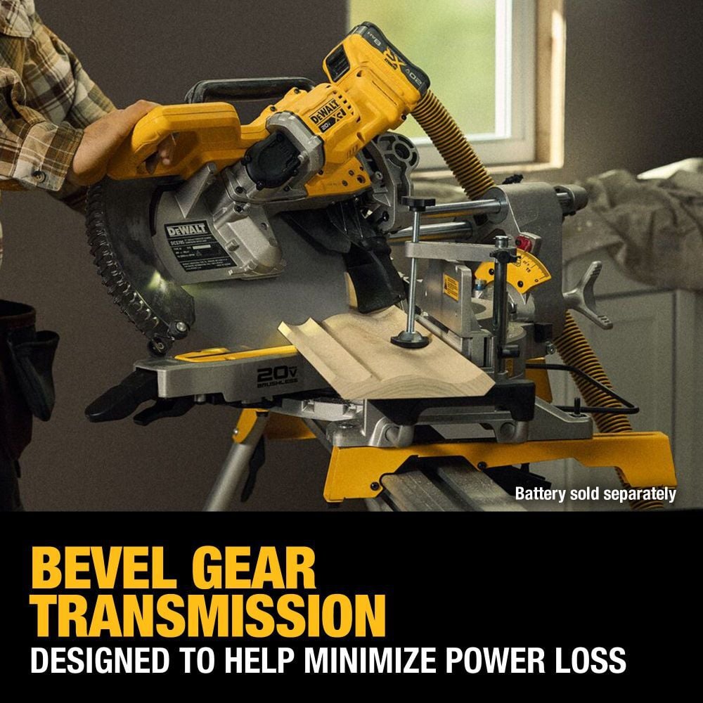 DEWALT 20V MAX XR Double Bevel Sliding 12 Inch Miter Saw with 8 Ah Battery Lithium-ion and Charger Kit, large image number 10