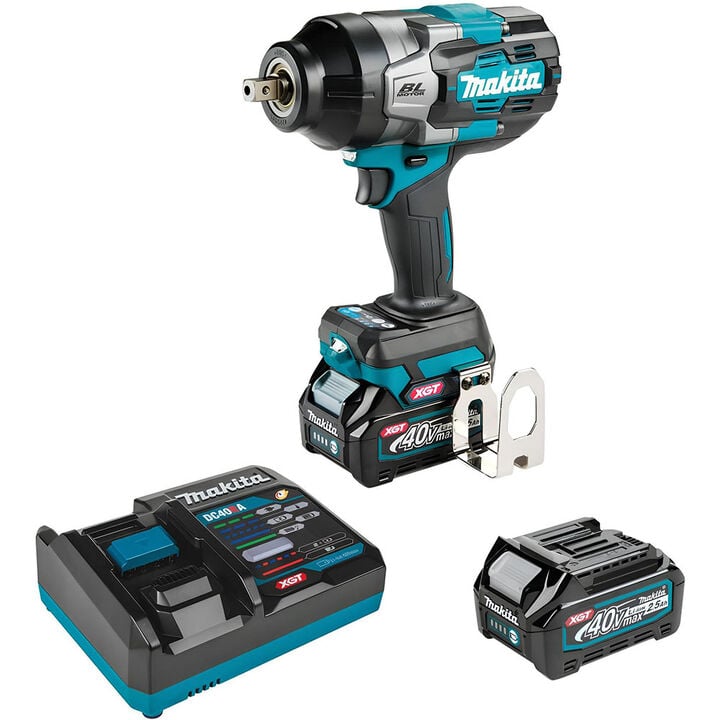 Makita 40V max XGT Brushless Cordless 4-Speed High-Torque 1/2 Inch Square Drive Impact Wrench 2.5Ah Kit with Detent Anvil