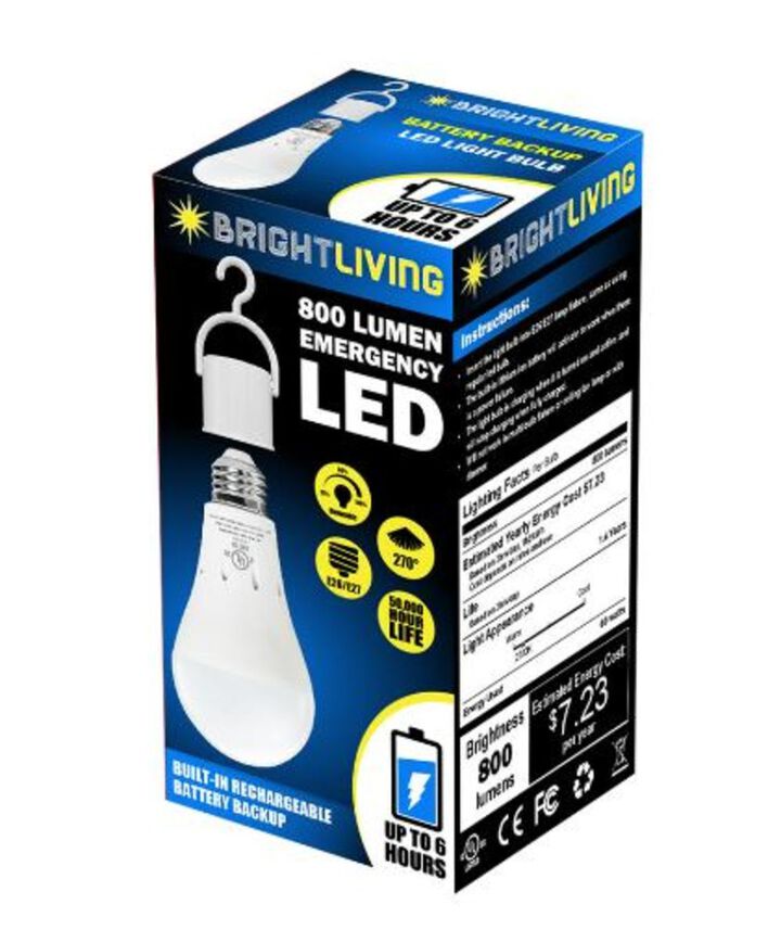 Bright Living 60W Equivalent A19 LED Light Bulb with Rechargeable Battery Backup, 3 Pack, large image number 4