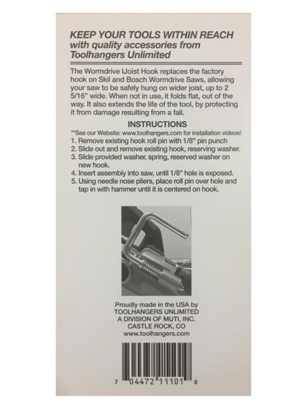 Toolhangers Joist Wormdrive Saw Hanger Hook, large image number 3