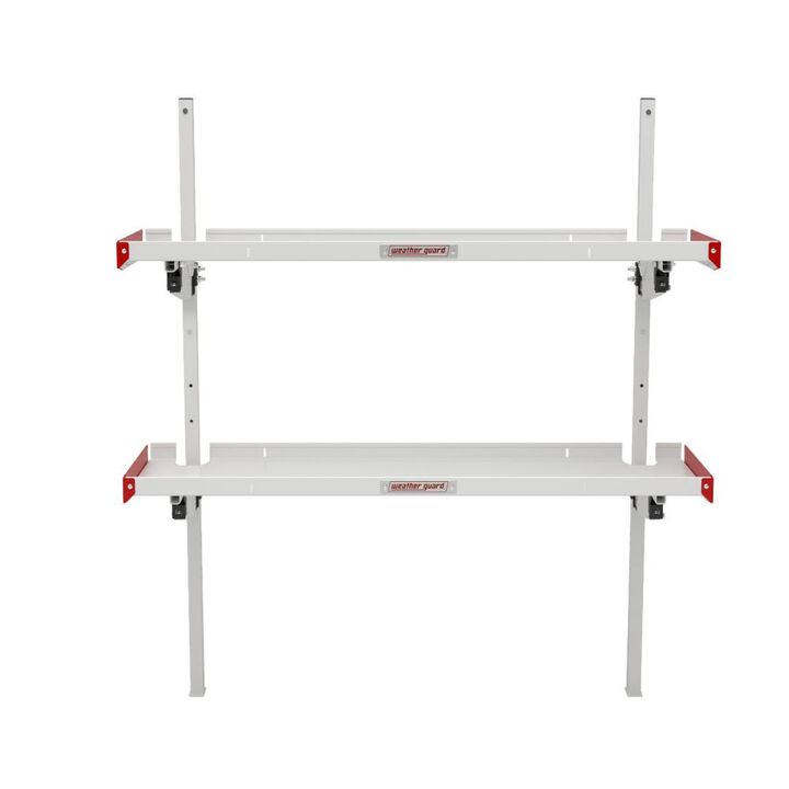 Weather Guard 60 Inch White/Red Aluminum Folding Van Shelving, large image number 4