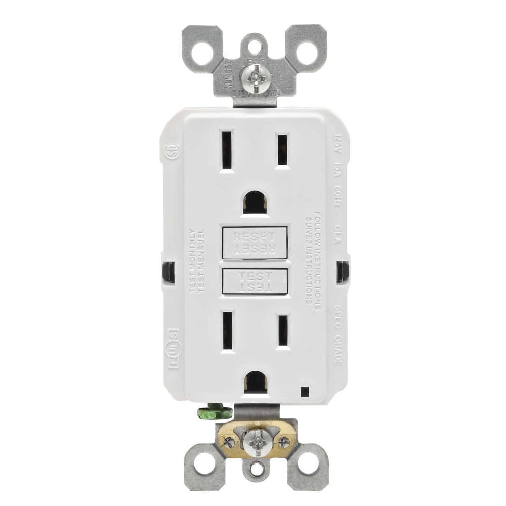 Розетка Leviton Smartlockpro Gfci 15A 125V Двухшпиндельная белая Nema 5-15R 5390₽