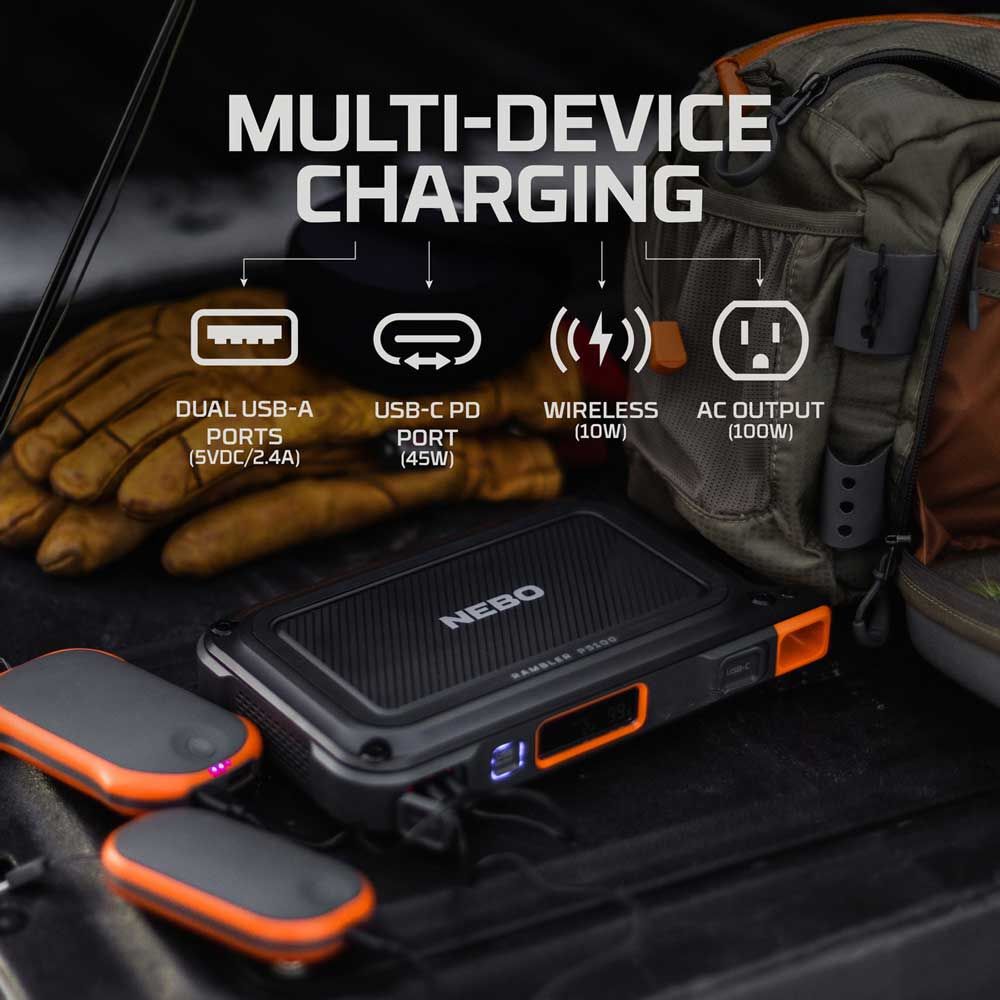 Nebo Rambler 100 Watt Lithium-Ion Battery Solar Portable Power Station, large image number 3