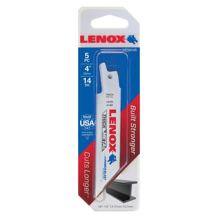Lenox ETALWOLF WAVE EDGE 14 TPI Reciprocating Saw Blades 5 Pieces, large image number 5