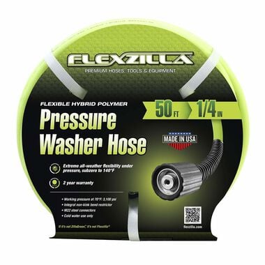 Flexzilla Pressure Washer Hose 1/4in x 50 M22 Fittings, large image number 1