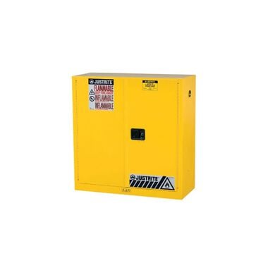 Justrite 30 Gallon Yellow Steel Manual Close Flammable Cabinet