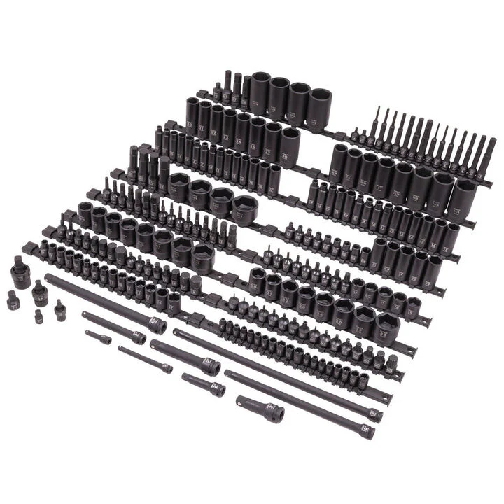 Sunex Master Impact Socket and Bit Socket Set Black 222 Pieces