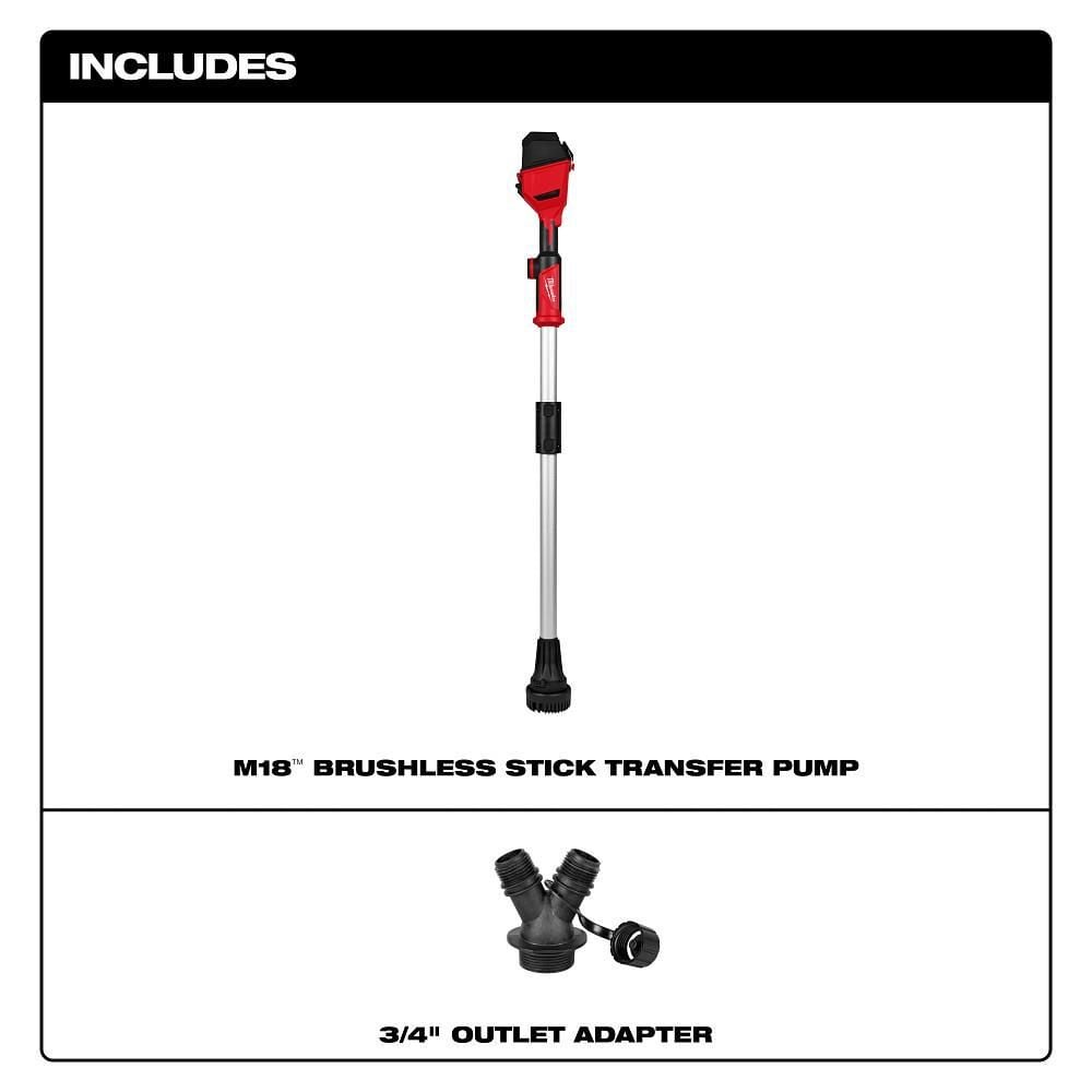 Milwaukee M18 Brushless Stick Transfer Pump (Bare Tool), large image number 2