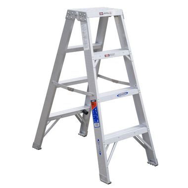 Werner 4 Ft. Aluminum Twin-Step Ladder Type IA, large image number 0