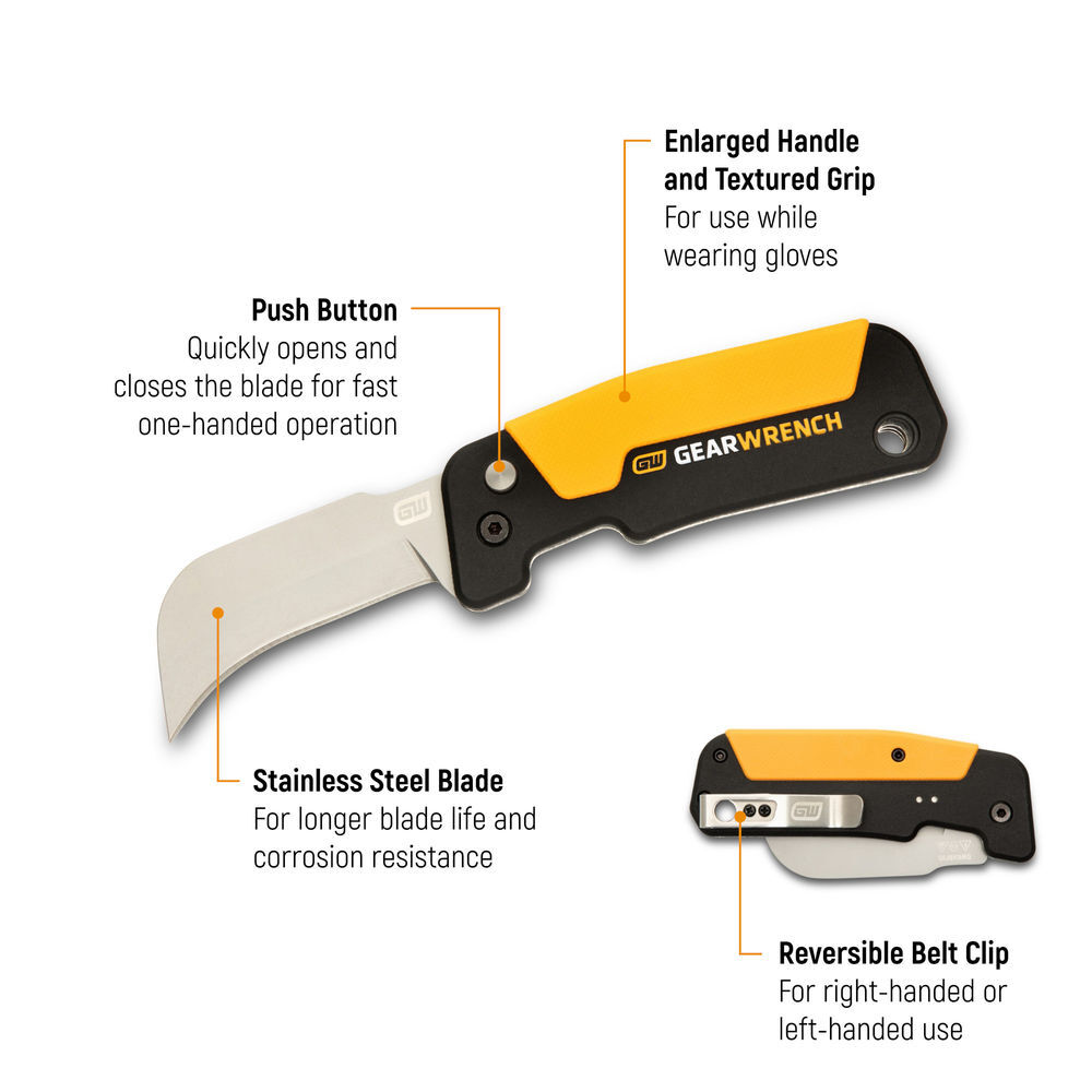 GEARWRENCH Lineman Folding Hawkbill Knife, large image number 2