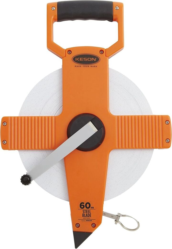 Keson 60 m x 3/8 Inch Nylon Coated Steel Blade Measuring Tape with Foot