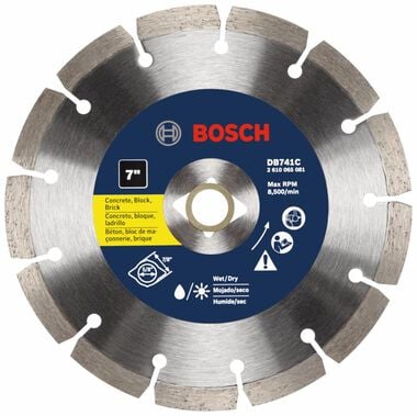 Bosch 7in Premium Segmented Rim Diamond Blade for Universal Rough Cuts