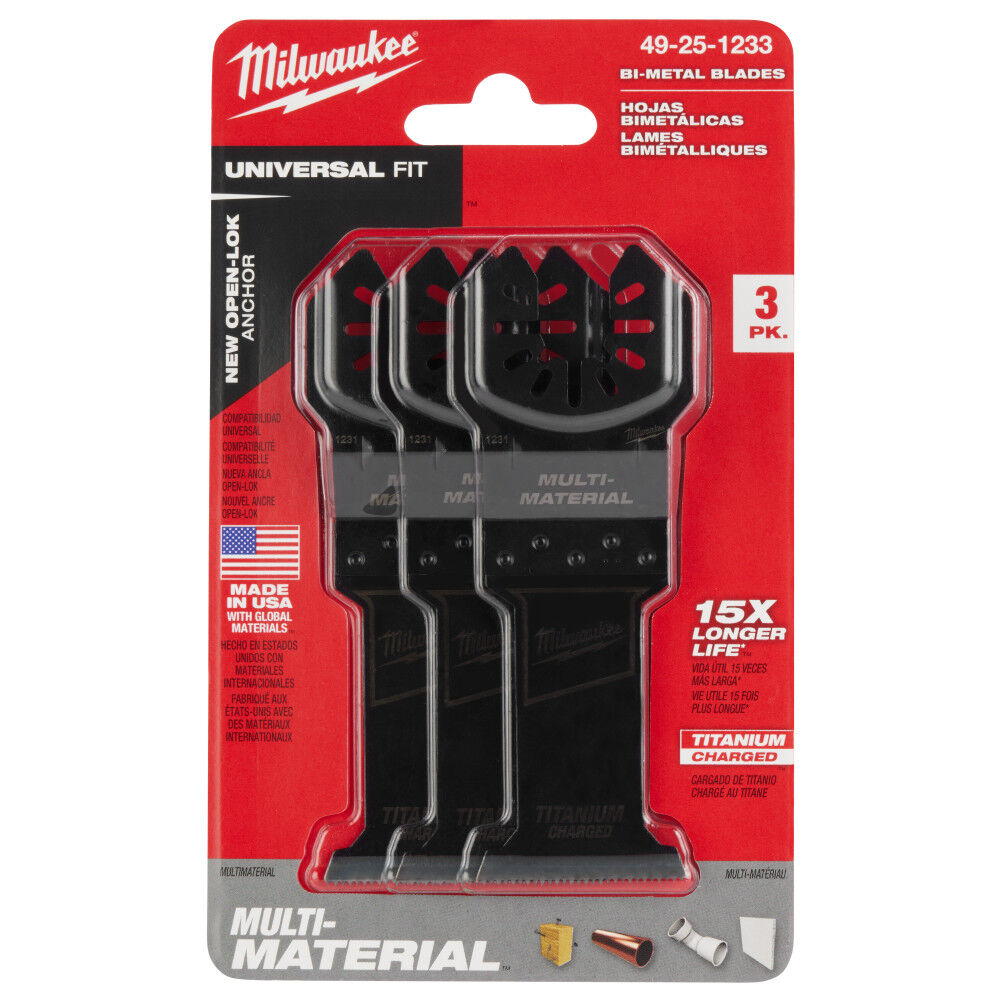 Milwaukee OPEN-LOK 1-3/8inch TITANIUM ENHANCED BI-METAL MULTI-MATERIAL BLADES 3PK, large image number 13