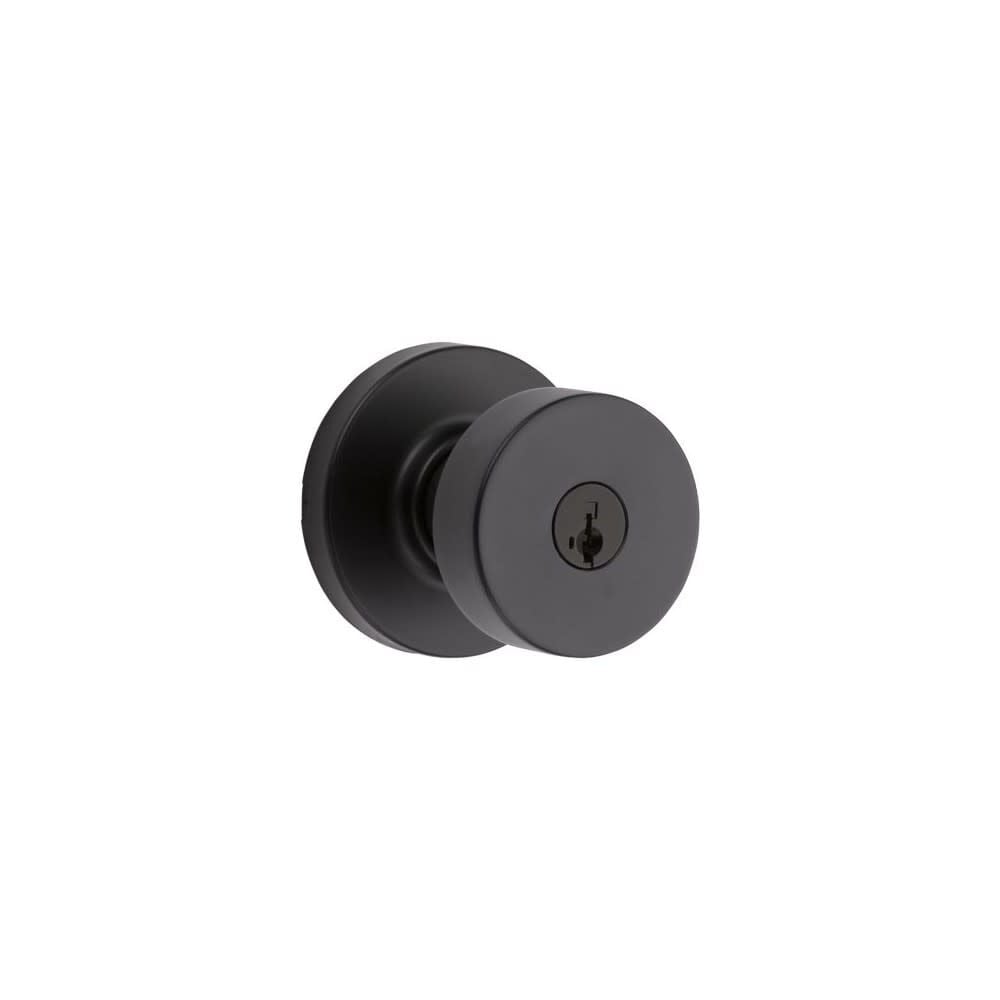 Kwikset Pismo Door Knob SmartKey Black Exterior Keyed Entry – 97402-849