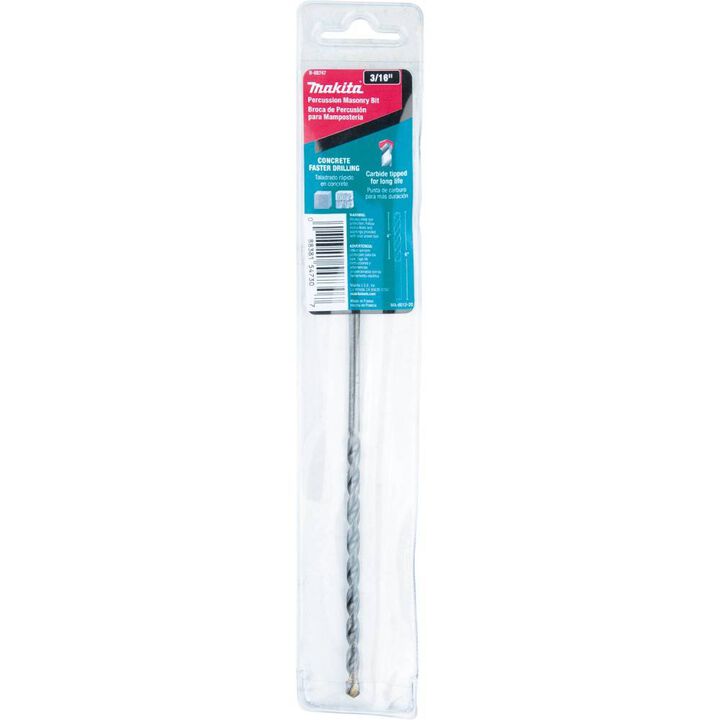 Makita 3/16in x 6in Carbide Tipped Percussion Masonry Hammer Drill Bit, large image number 2