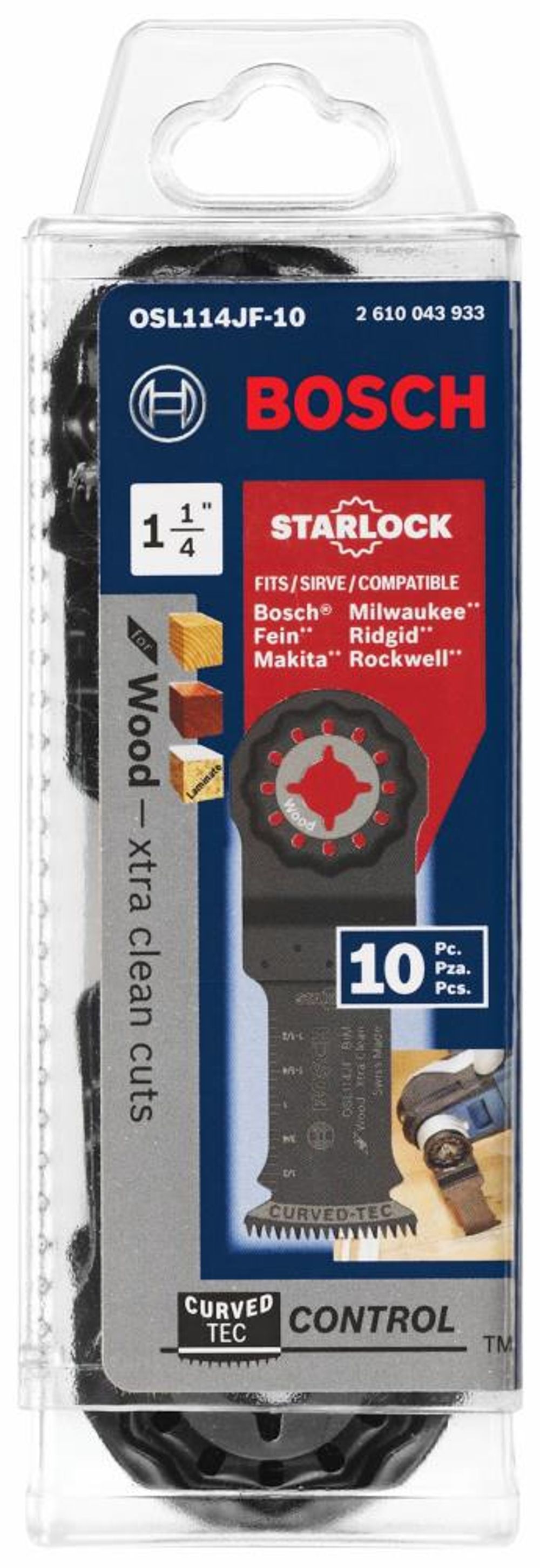 Bosch 1-1/4 In. Starlock Oscillating Multi Tool Bi-Metal Xtra-clean Plunge Cut Blade 10 Pk., large image number 12