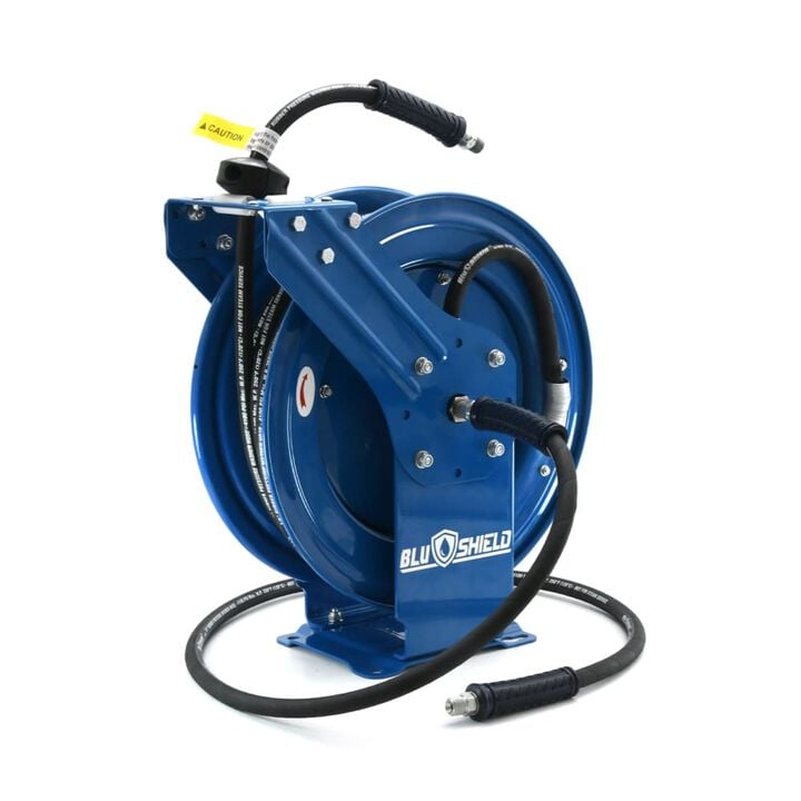 BluBird 3/8 Inch x 100 Ft Heavy Duty Dual Arm Pressure Washer Hose Reel