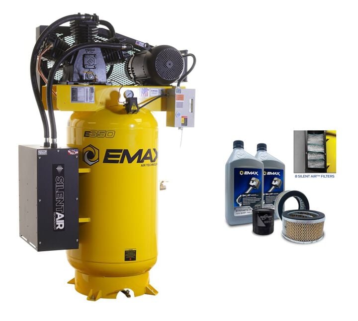 EMAX 80 Gallon 175 PSI Splash Lube Air Compressor with Maintenance Kit