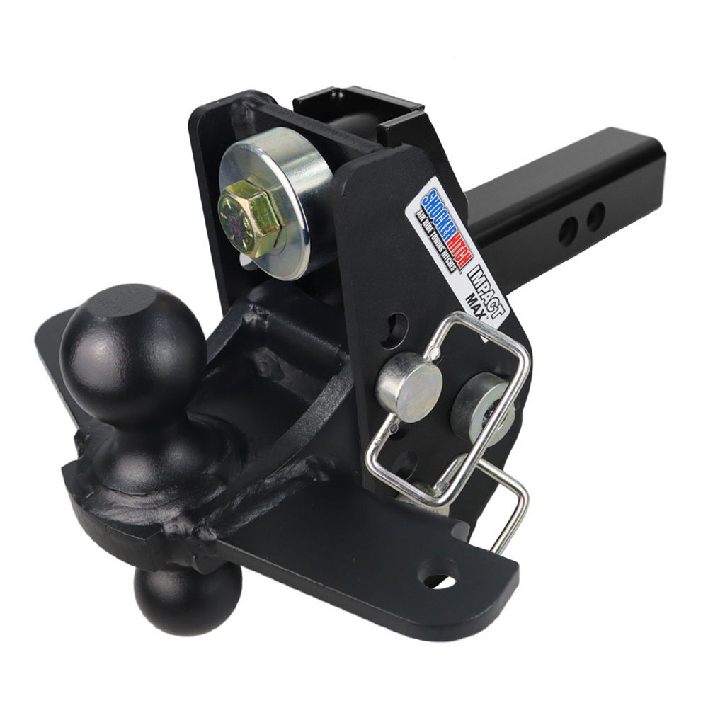 Shocker Hitch 20K Impact Max 2 Inch Cushion Hitch & Black Combo Sway Bar Tab Ball Mount 2 Inch & 2 5/16 Inch Hitch Balls, large image number 1
