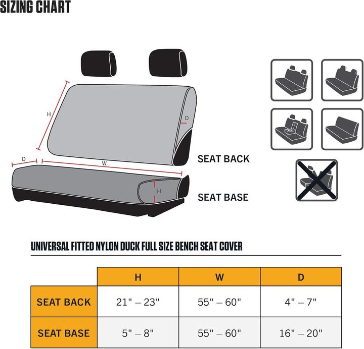 Carhartt Universal Fitted Nylon Duck Full-Size Bench Seat Cover Carhartt, large image number 5