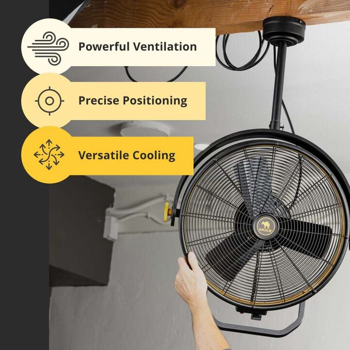 Mule 18 in Ceiling Mounted Plug-In Garage Fan 3000cfm, large image number 4